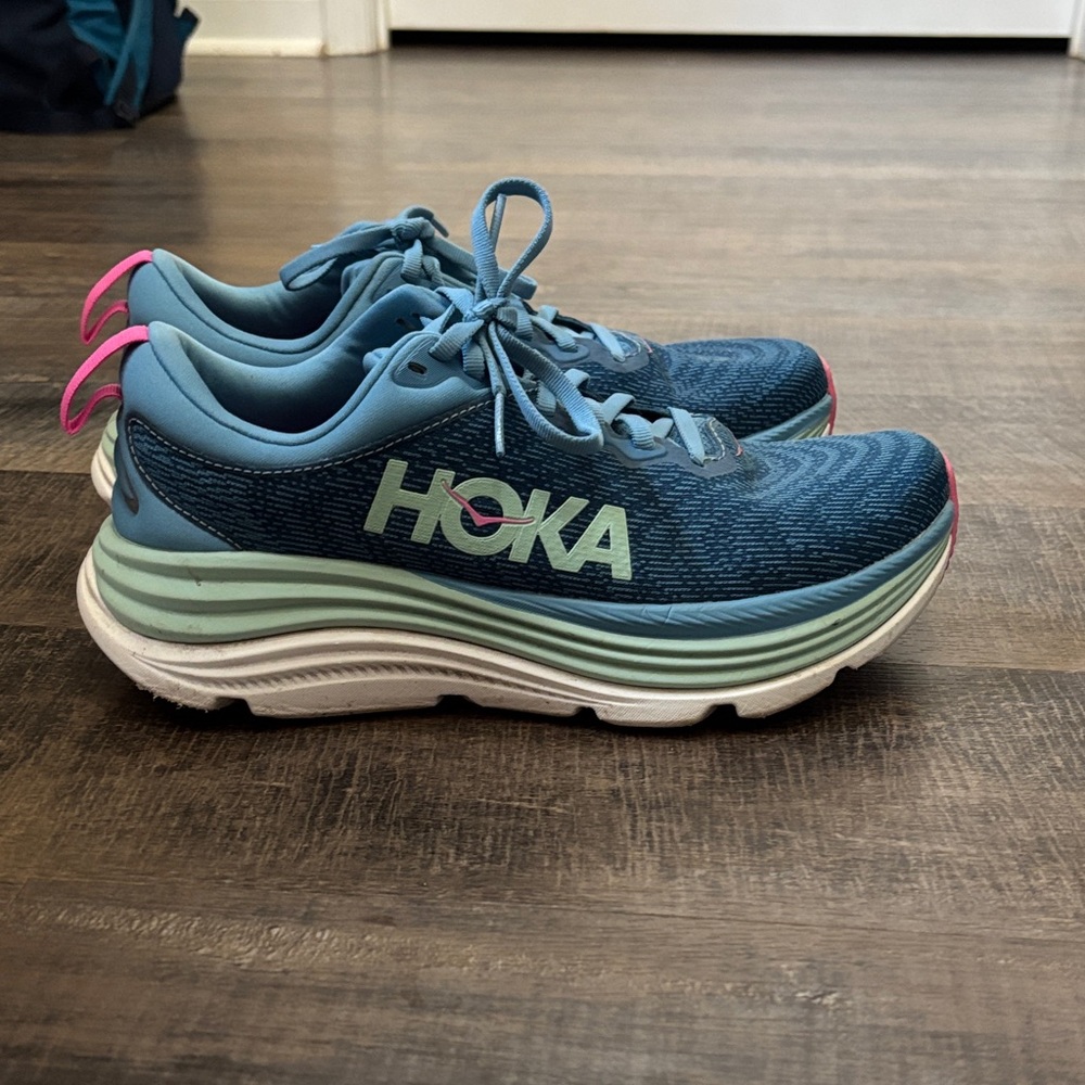 Hoka Gaviota Teal and Pink Athletic Shoes